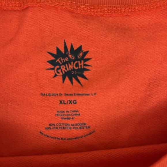 Dr. Seuss The Grinch Merry Grinchmas Christmas Sweatshirt Adult XL Red Ugly - Picture 4 of 8